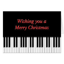 Cartão de Natal das chaves de teclado do piano