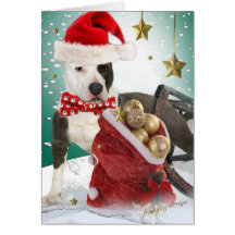Cartão de Natal de AmericanStaffordshire Terrier