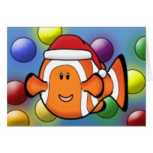 Cartão de Natal de Kawaii Clownfish