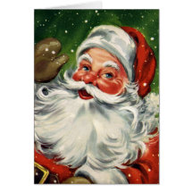 Cartão de Natal de Papai Noel do vintage do KRW