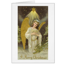 Cartão de Natal do anjo do vintage