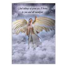 Cartão de Natal do anjo religioso