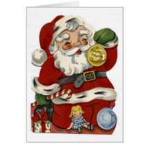Cartão de Natal do papai noel do vintage