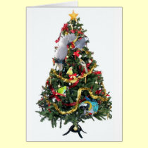 Cartão de Natal emplumado da família postais