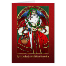 Cartão de Natal finlandês - joulua de Papai Noel -