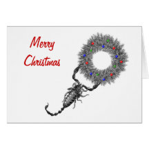 Cartão de Natal horizontal da Escorpião com texto