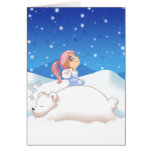 Cartão de Natal sonolento do urso polar