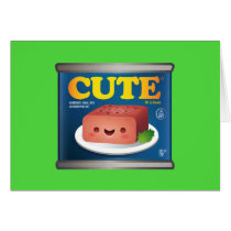 Cartão de nota da carne do almoço de Kawaii postais