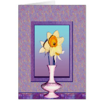 Cartão de nota roxo do Daffodil