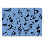 Cartão de notas musicais - azul