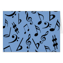 Cartão de notas musicais - azul