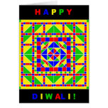 Cartão de Rangoli Diwali das cores preliminares