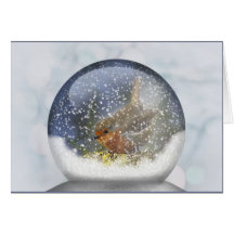 Cartão de Snowglobe do inverno