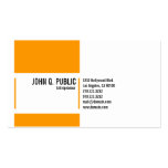 Cartão de visita branco alaranjado simples cartões-de-visita