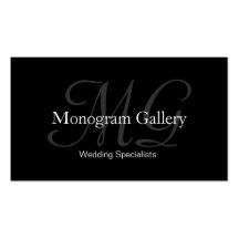 Cartão de visita customizável do monograma elegant