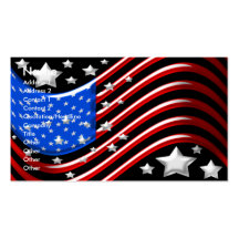 Cartão de visita da bandeira americana