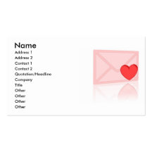 Cartão de visita da carta de amor