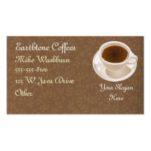 Cartão de visita do copo de café