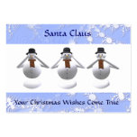 Cartão de visita do Natal de 3 bonecos de neve & c