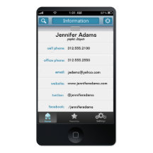 cartão de visita personalizado iPhone da foto