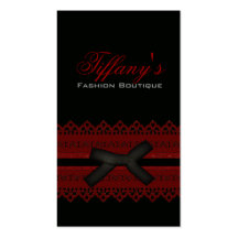 Cartão de visita vermelho preto quente do boutique