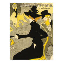 Cartão: Divã Japonais por Toulouse-Lautrec Cartao Postal