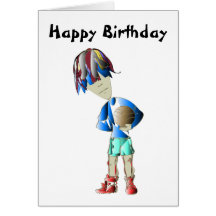 Cartão do aniversário da arte do jogador de futebo
