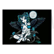 Cartão do anjo de Lilly da lua de Alexis