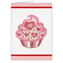 Cartão do cupcake dos namorados