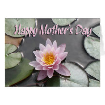 Cartão do dia das mães - rosa waterlily