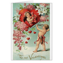 Cartão do dia dos namorados do Cupido do Victorian