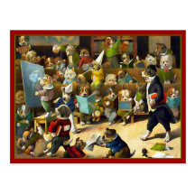 Cartão: Do "escola cão" por Louis Wain Cartao Postal
