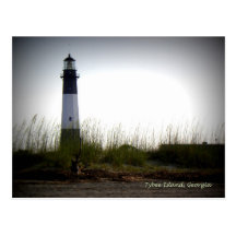 Cartão do farol da ilha de Tybee Cartão Postal