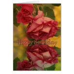 Cartão do feliz aniversario dos rosas