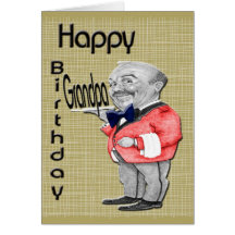 cartão do garçom do vovô do aniversário