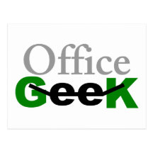 Cartão do geek do escritório cartao postal