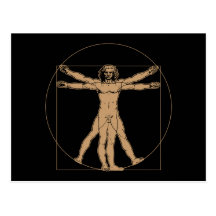 Cartão do homem de da Vinci Vitruvian Cartões Postais