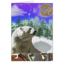 Cartão do inverno do urso polar & do pólo de Totem