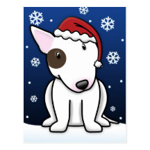 Cartão do Natal de Kawaii bull terrier Cartao Postal