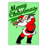 Cartão do Natal do papai noel do basebol