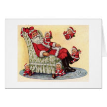 Cartão do papai noel do vintage