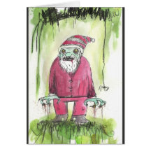 Cartão do papai noel do zombi