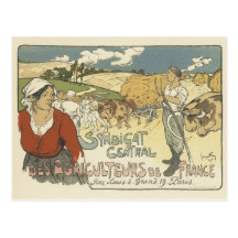 Cartão do poster vintage - fazendeiros cartao postal