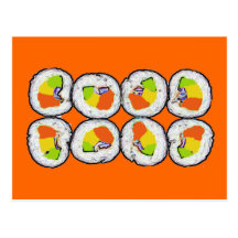 Cartão do sushi do sushi cartao postal