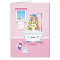 Cartão do urso de Bathtime postais