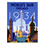 Cartão do vintage da feira de mundo de Chicago Cartão Postal