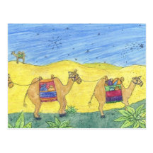 Cartão dos camelos do Natal Cartoes Postais