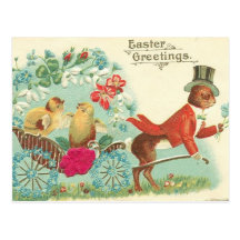 Cartão dos cartões de natal da páscoa do vintage cartão postal