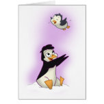 Cartão dos pinguins do dia das mães