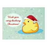 Cartão ducky de borracha amarelo do Feliz Natal cartées postais